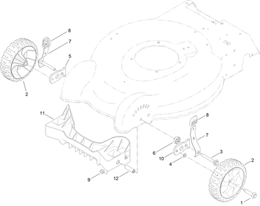 Front Wheel And Height-Of-Cut Assembly Diagram and Parts List for 10605 (312000001-312999999)(2012) Lawn Boy Lawn Mower